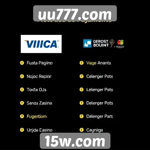 Métodos de pagamento disponíveis no uu777.com